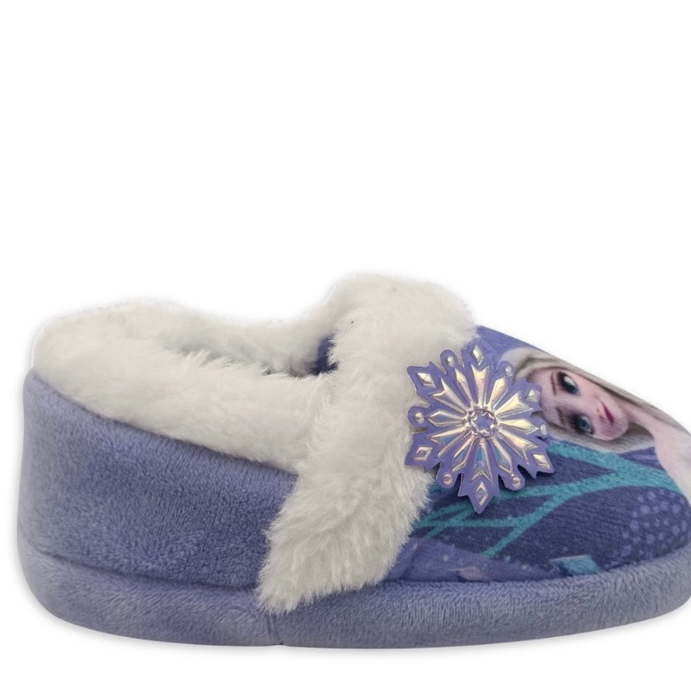Disney Frozen 2 Anna & Elsa Faux Fur Character Aline Slipper Toddler Girl Sz 5-6